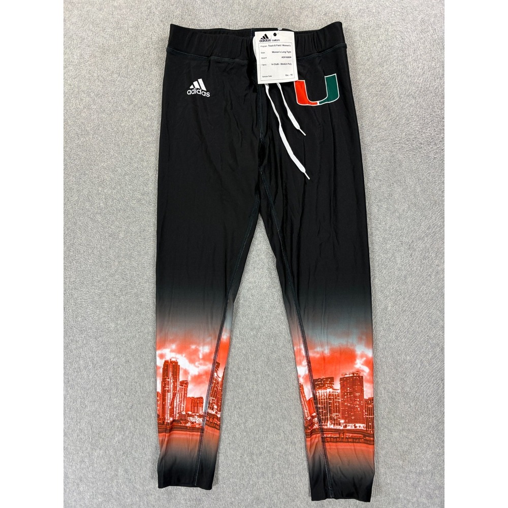 NWT Miami Hurricanes Track & Field Running‎ Tights (Women's Medium) Black